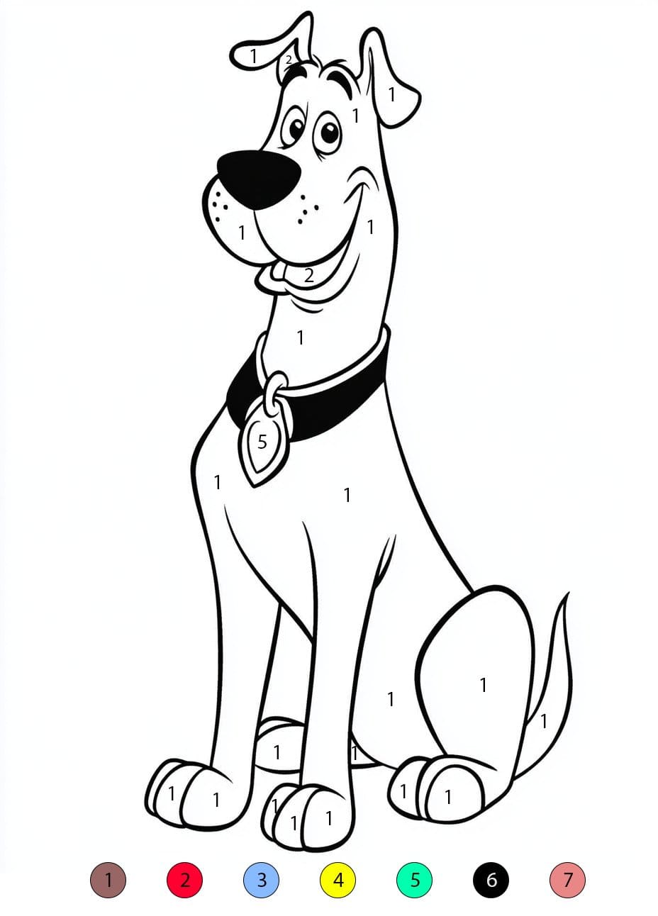 Scooby-Doo mignon Coloriage Magique