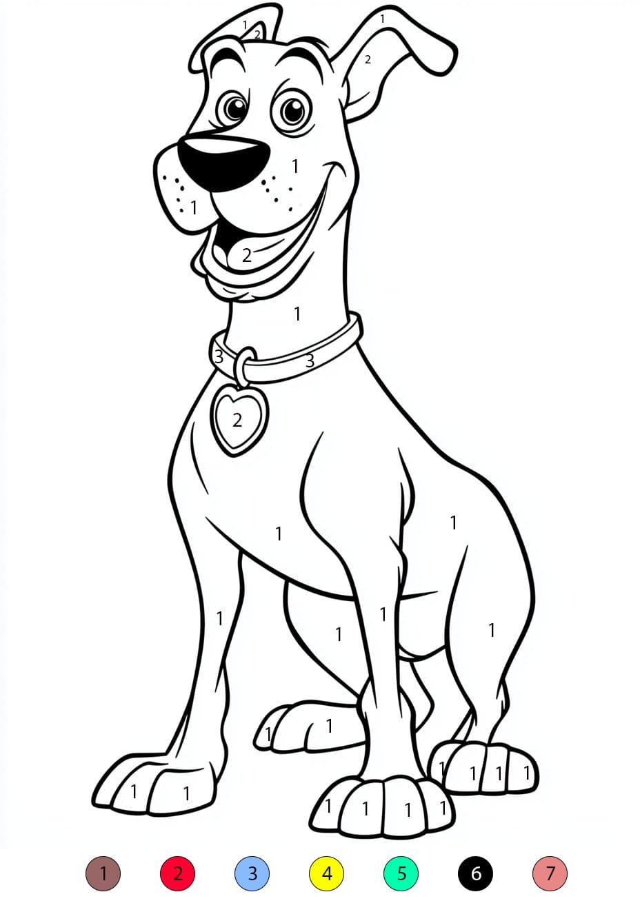 Scooby-Doo moderne Coloriage Magique