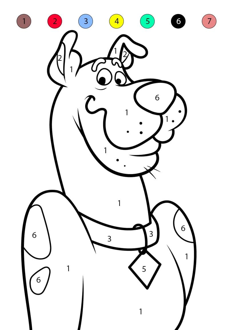 Scooby-Doo original Coloriage Magique