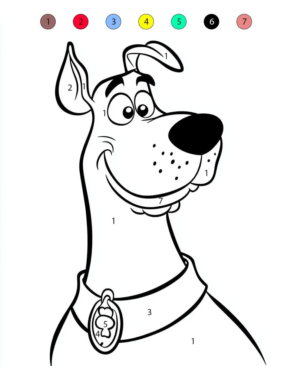 Scooby-Doo simple Coloriage Magique