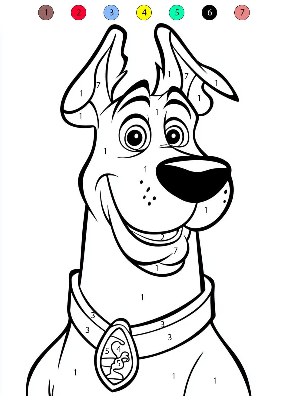 Scooby-Doo stylisé Coloriage Magique