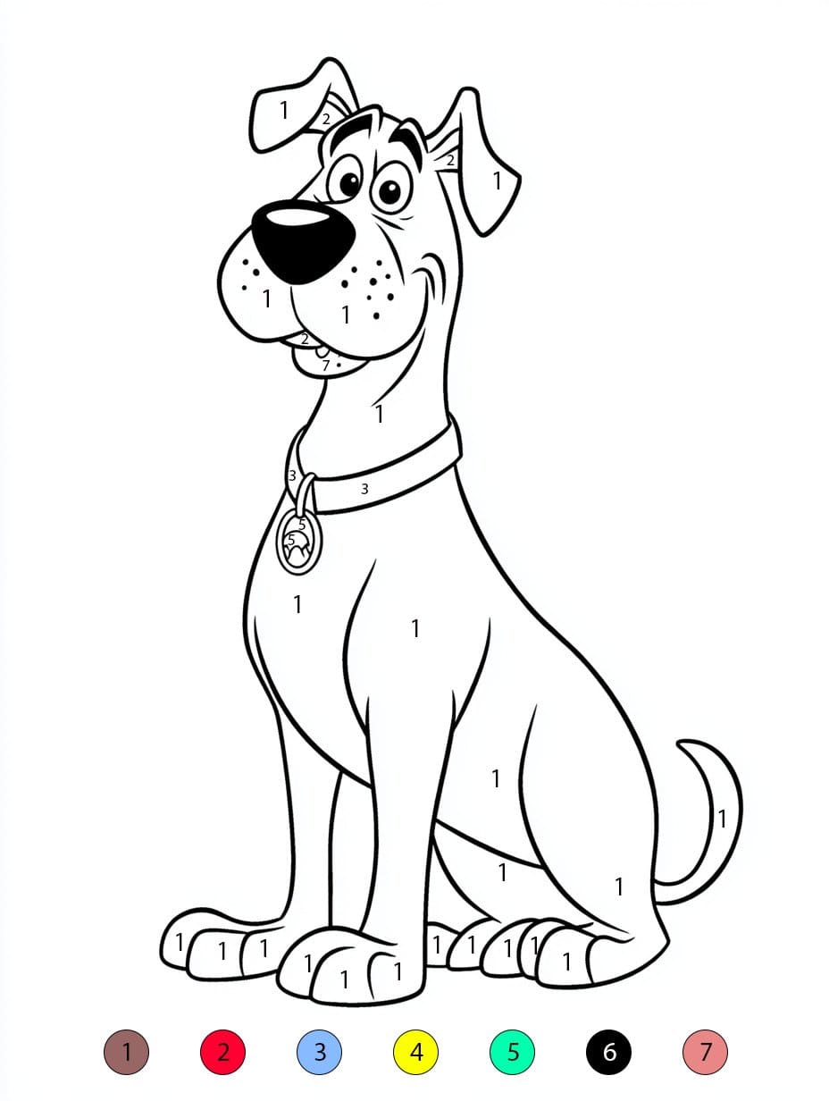 Scooby-Doo unique Coloriage Magique