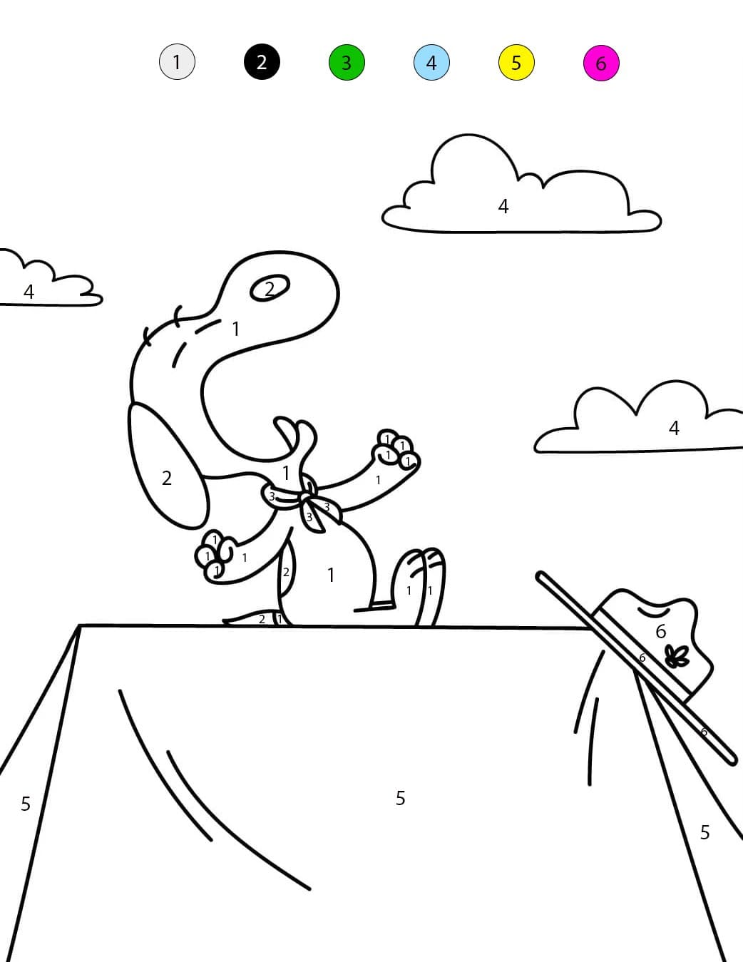 Snoopy sur la tente Coloriage Magique