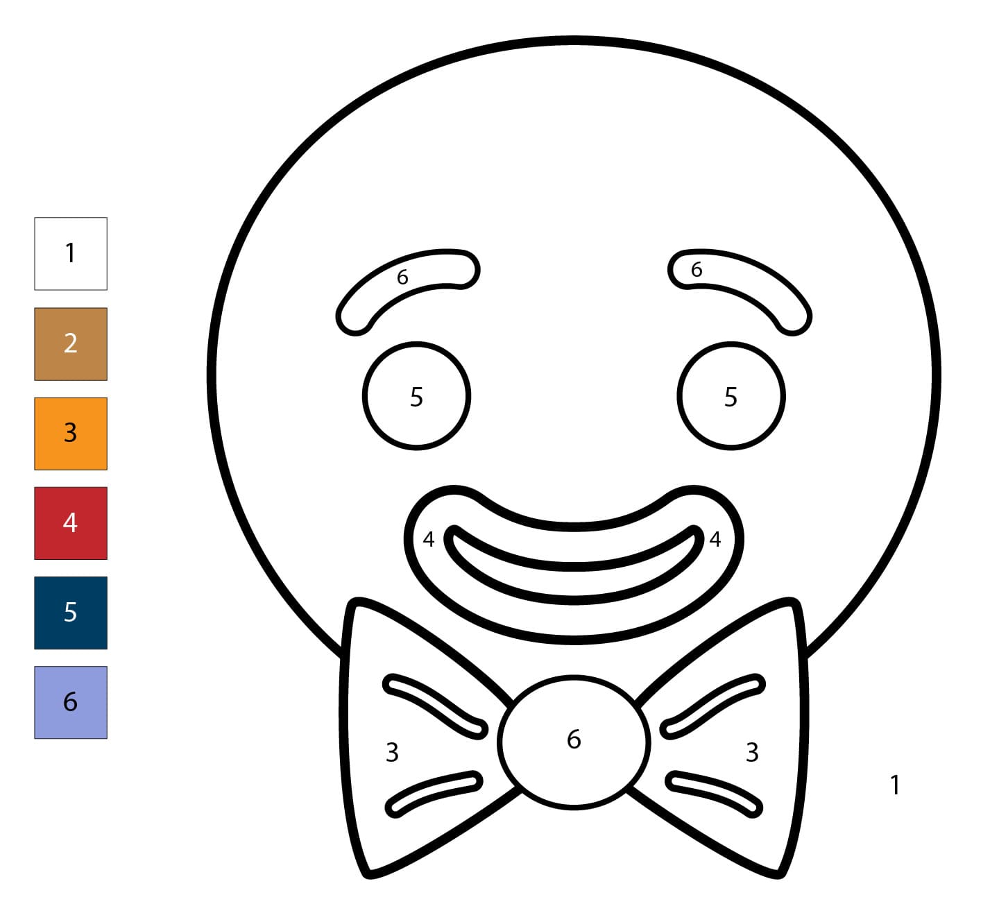 Visage de bonhomme en pain d'épice Coloriage Magique