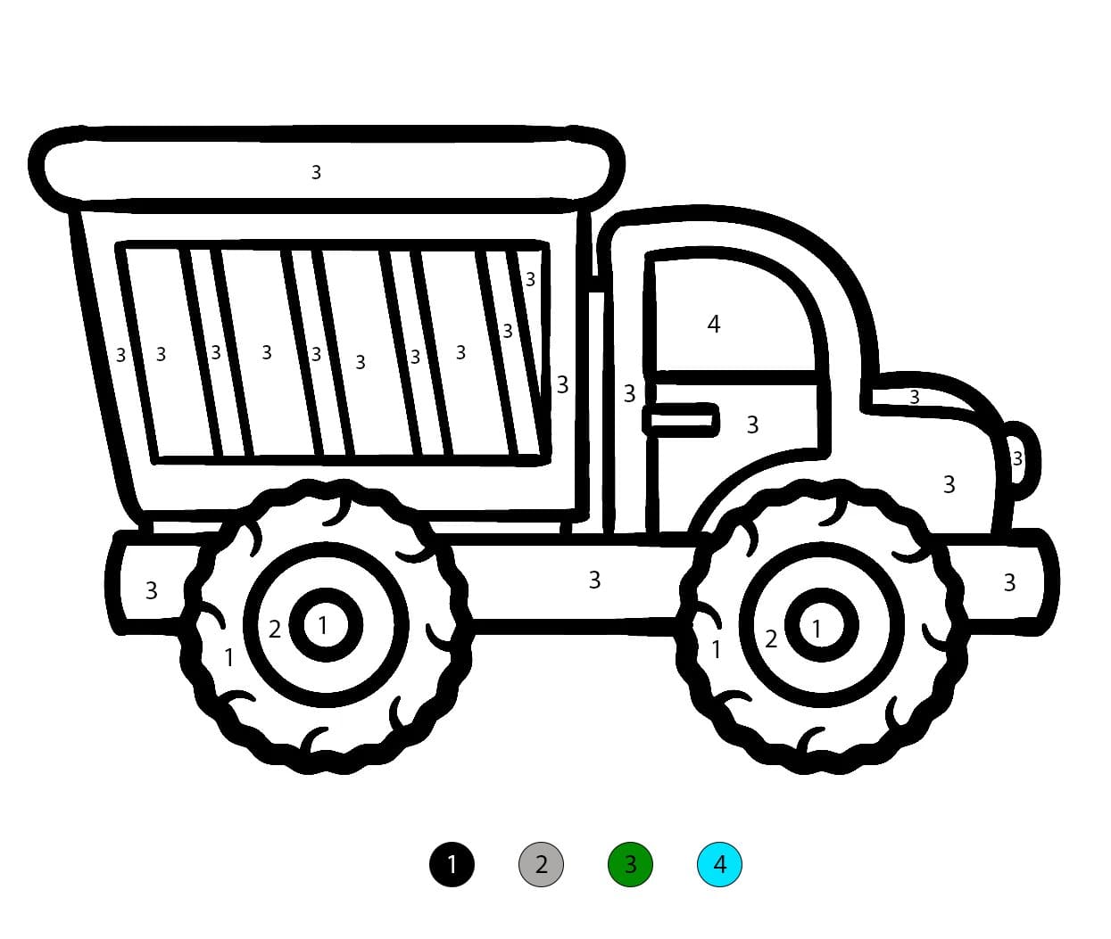 Camion-benne basique Coloriage Magique
