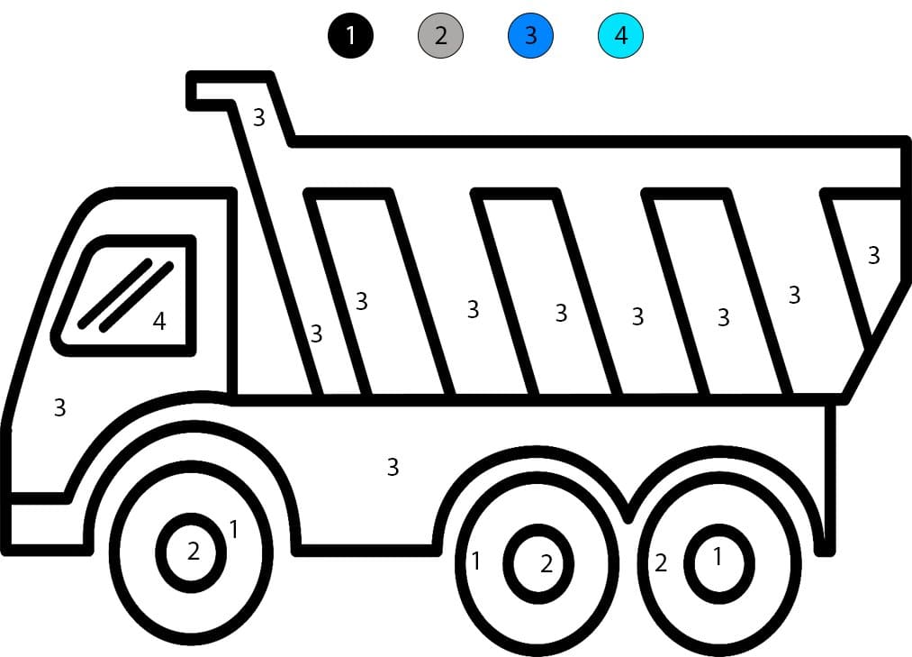 Camion-benne classique Coloriage Magique
