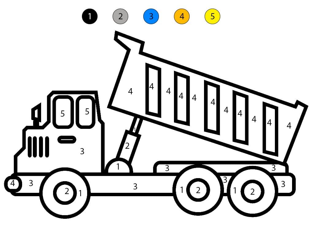 Camion-benne imprimable Coloriage Magique