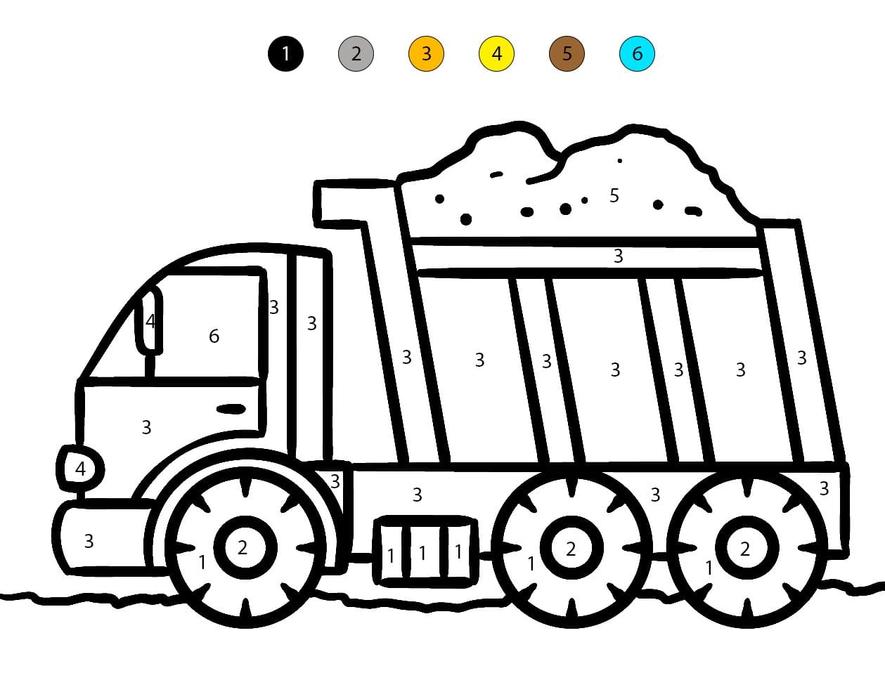 Camion Benne  Color By Number