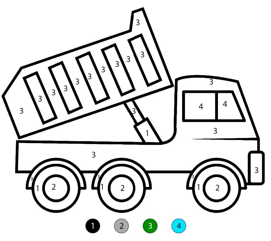 Camion-benne pour enfants Coloriage Magique