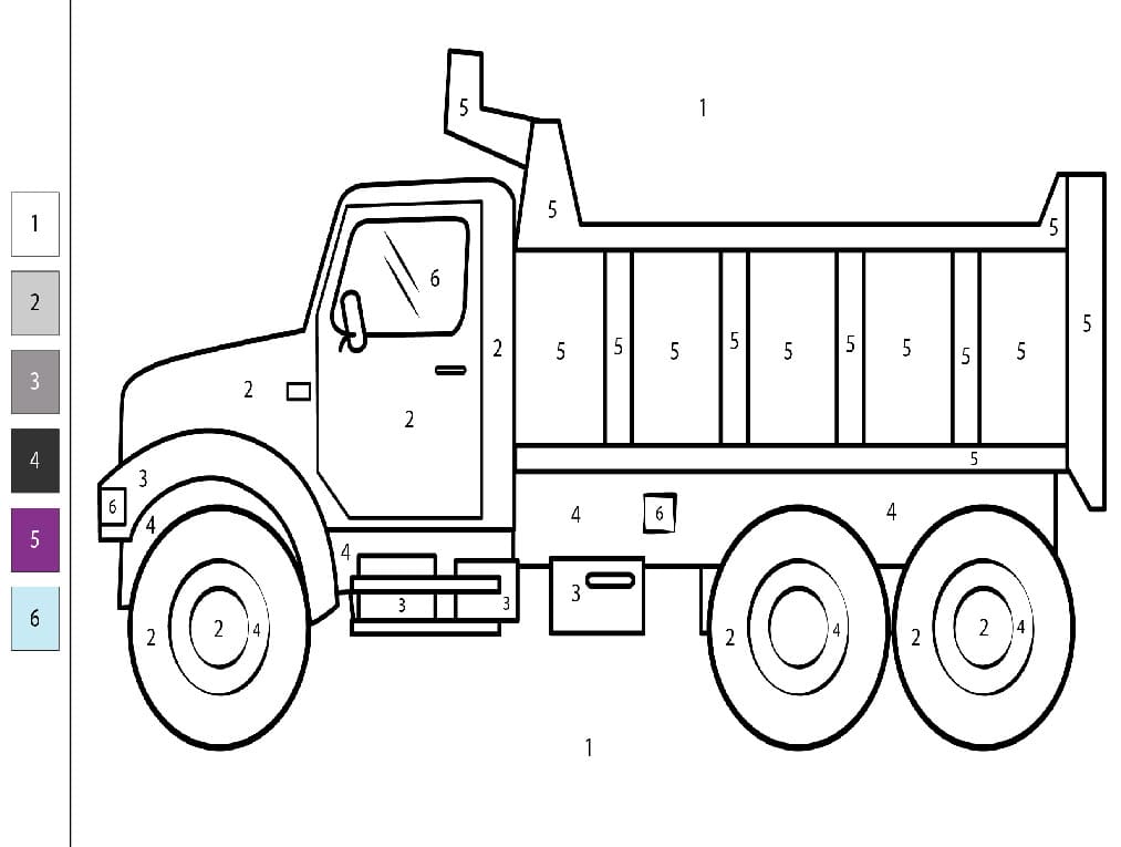 Camion-benne simple Coloriage Magique