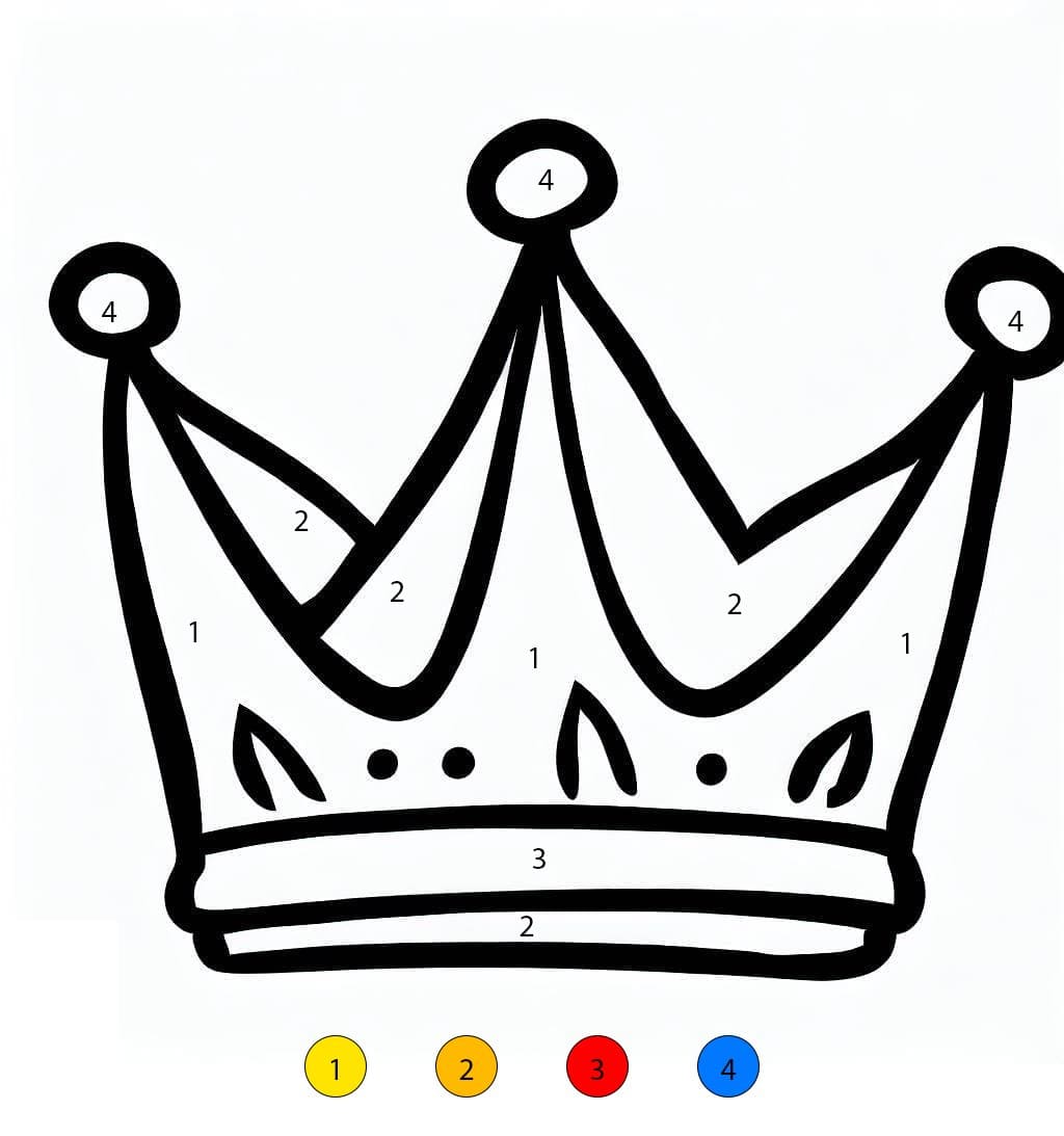 Couronne facile Coloriage Magique