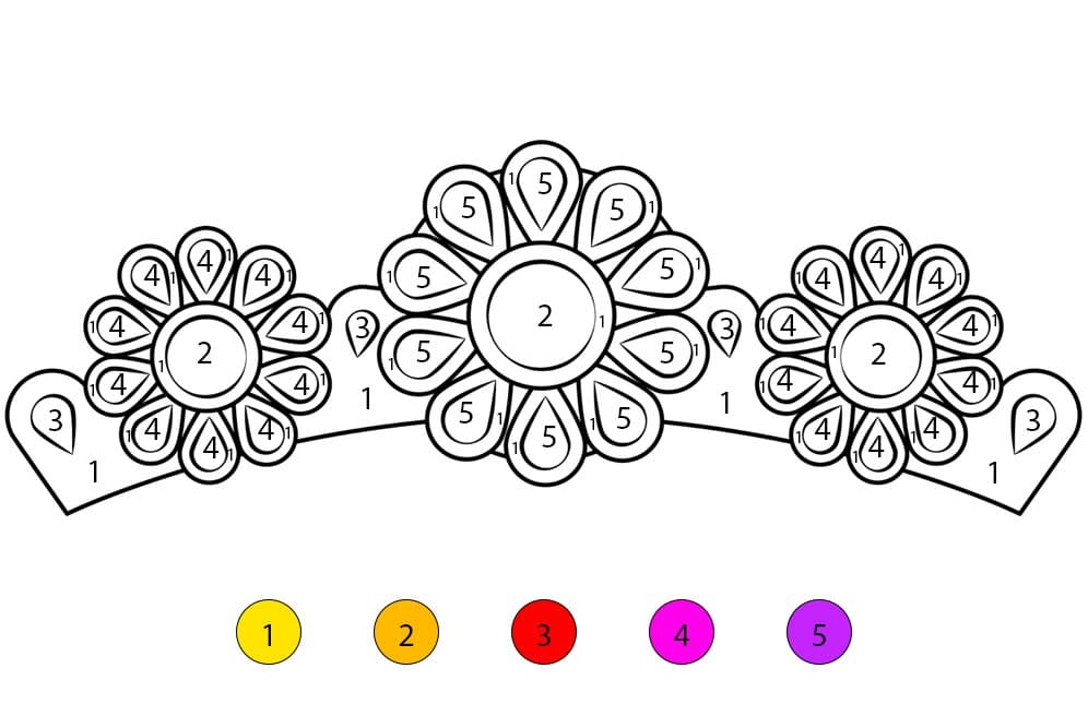 Couronne florale Coloriage Magique