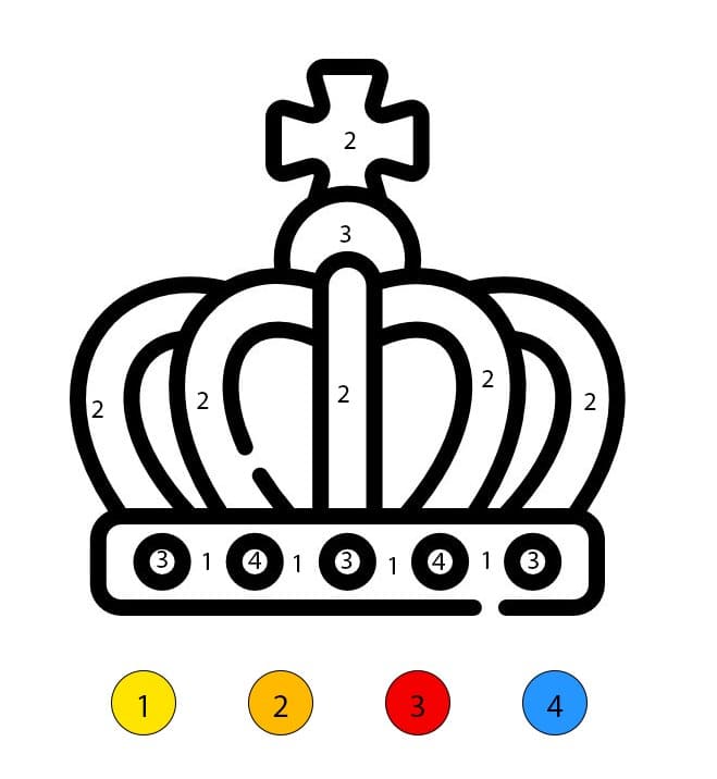 Couronne médiévale Coloriage Magique