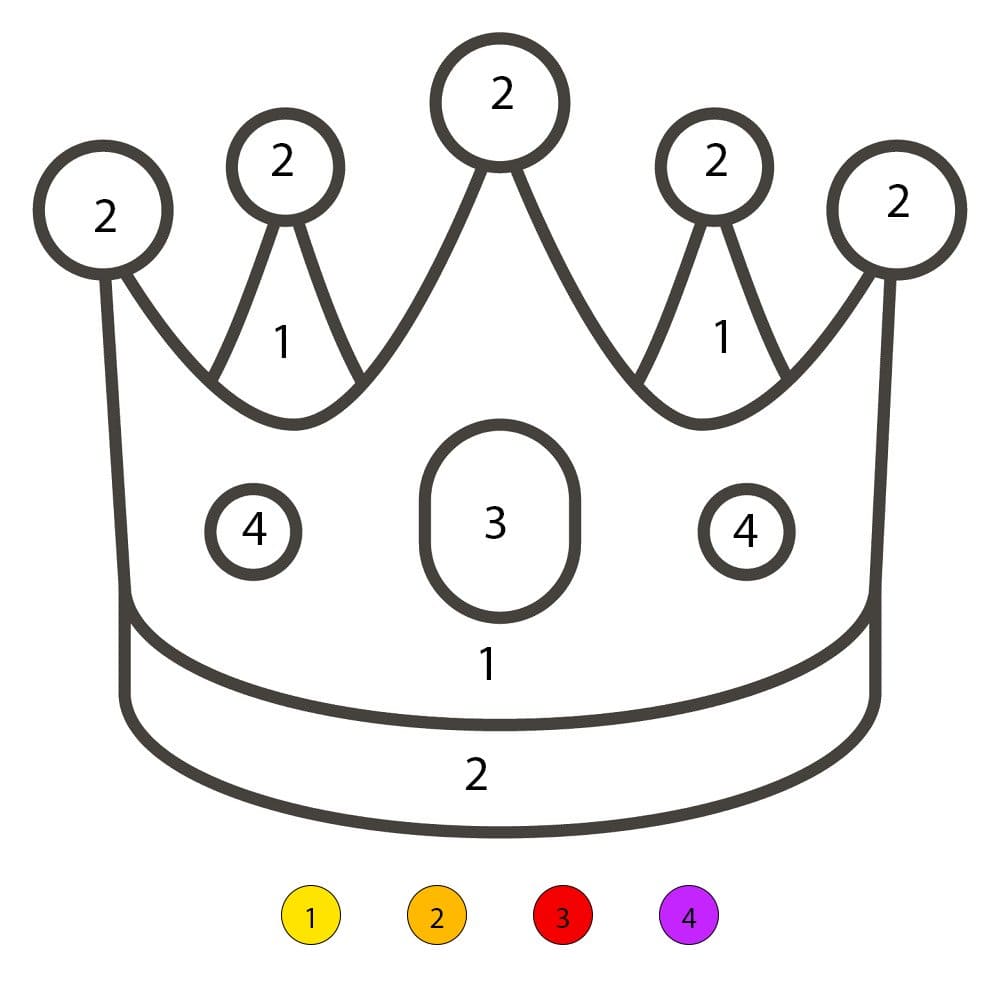 Couronne simple Coloriage Magique