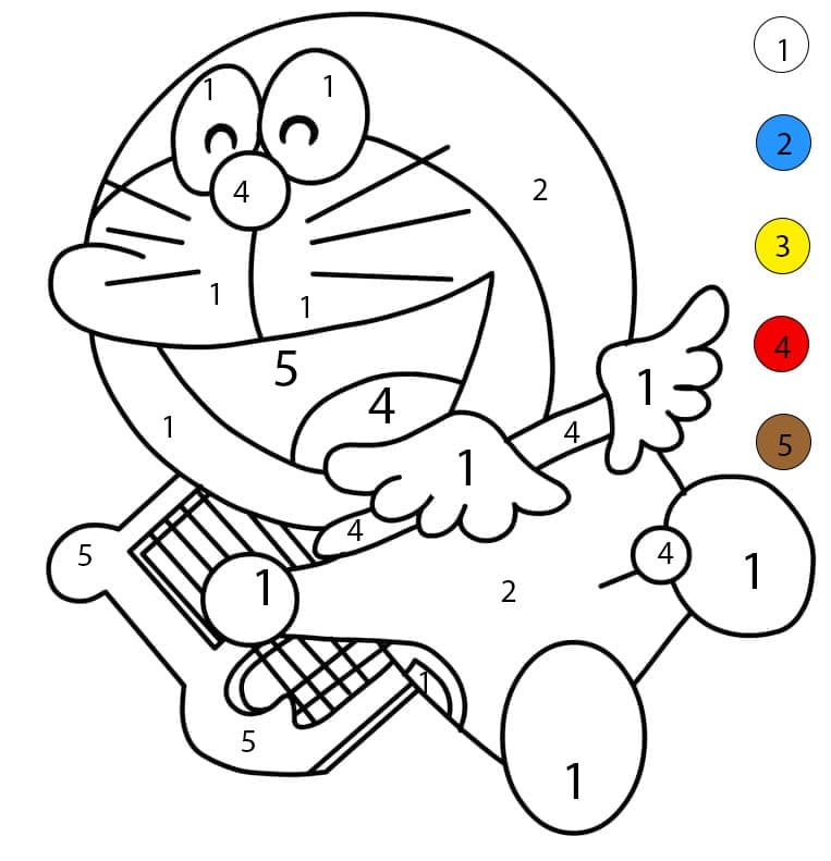 Cupidon Doraemon Coloriage Magique