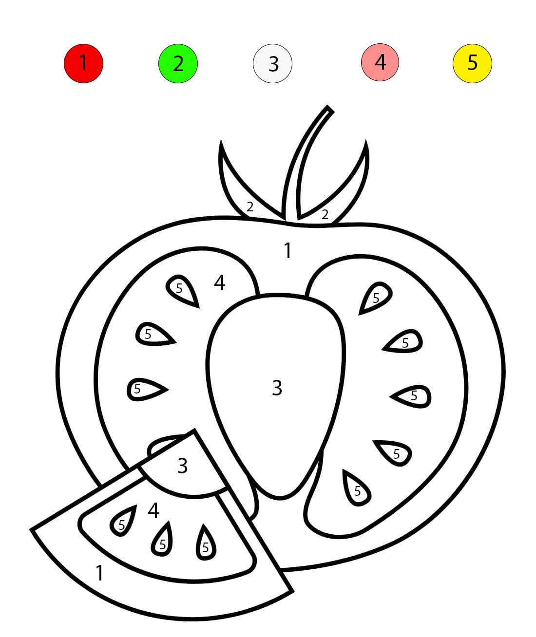 Délicieuse tomate Coloriage Magique