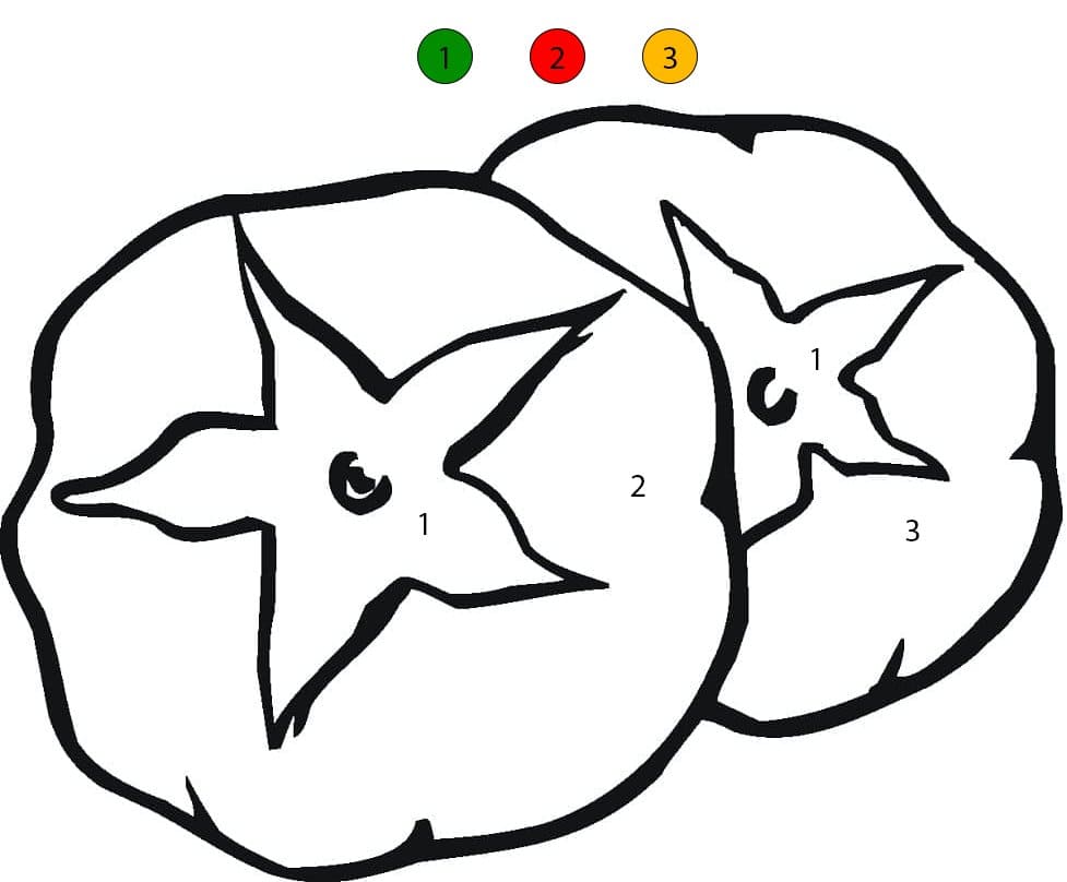 Deux tomates Coloriage Magique