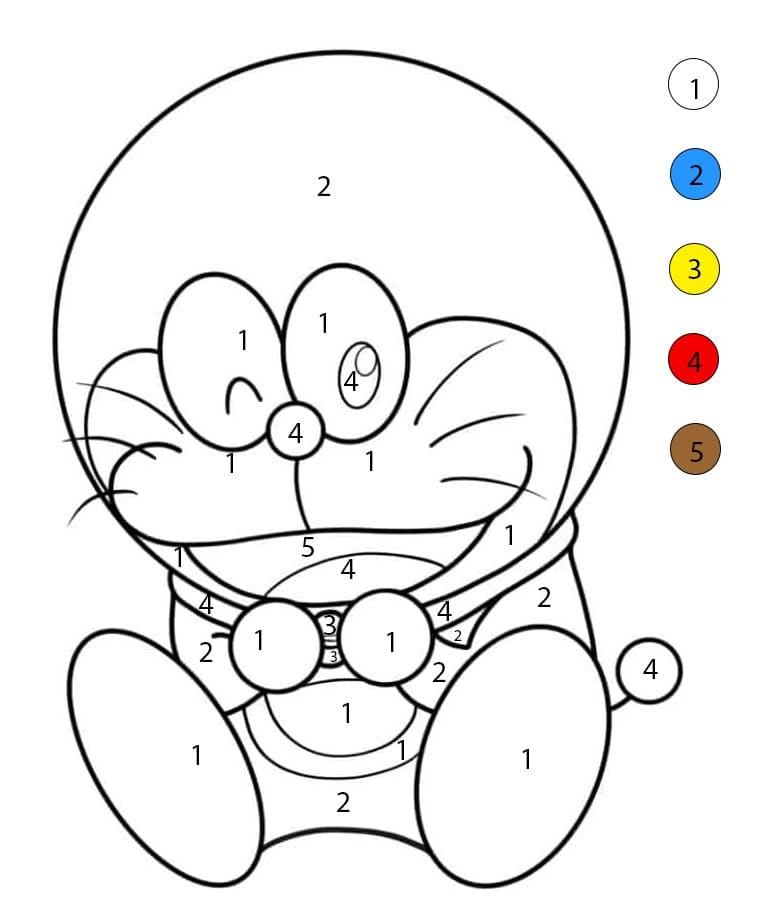 Doraemon adorable Coloriage Magique