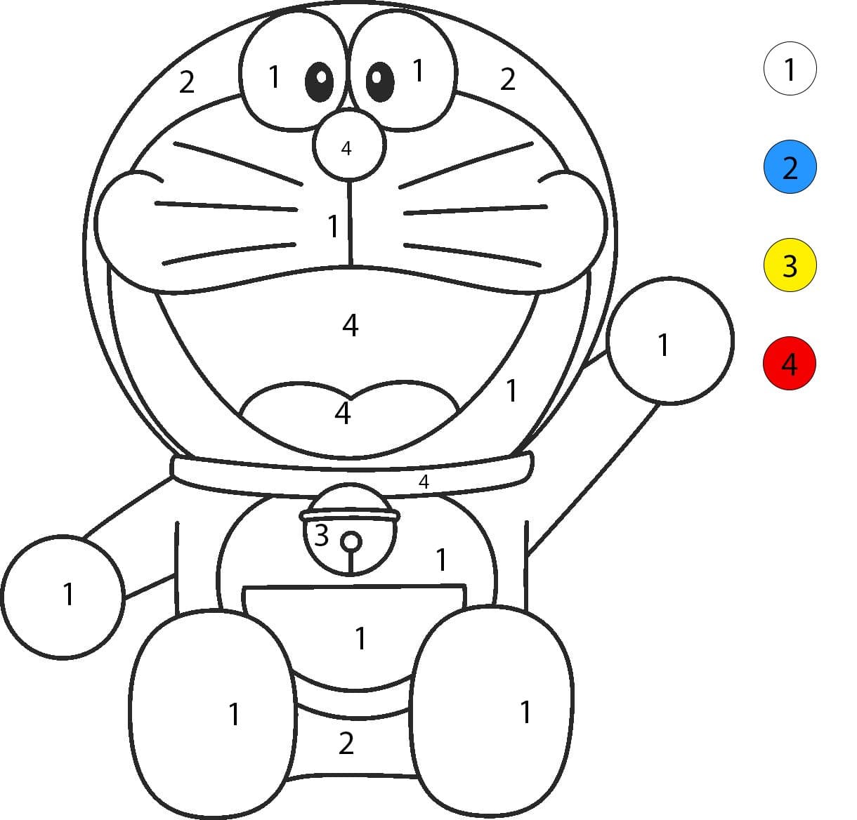Doraemon amical Coloriage Magique