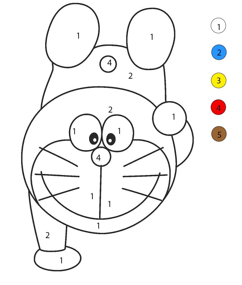 Doraemon cool Coloriage Magique