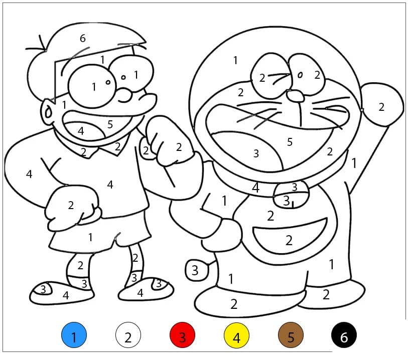 Doraemon et Nobita Coloriage Magique