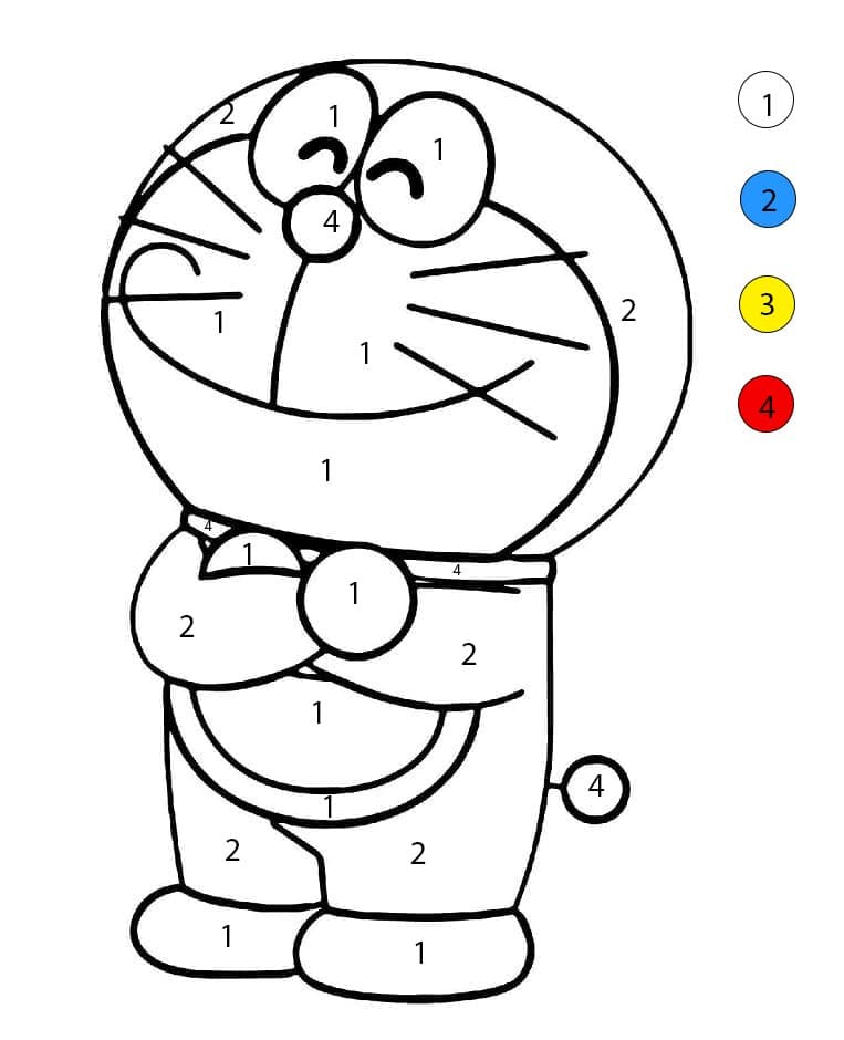 Doraemon kawaii Coloriage Magique