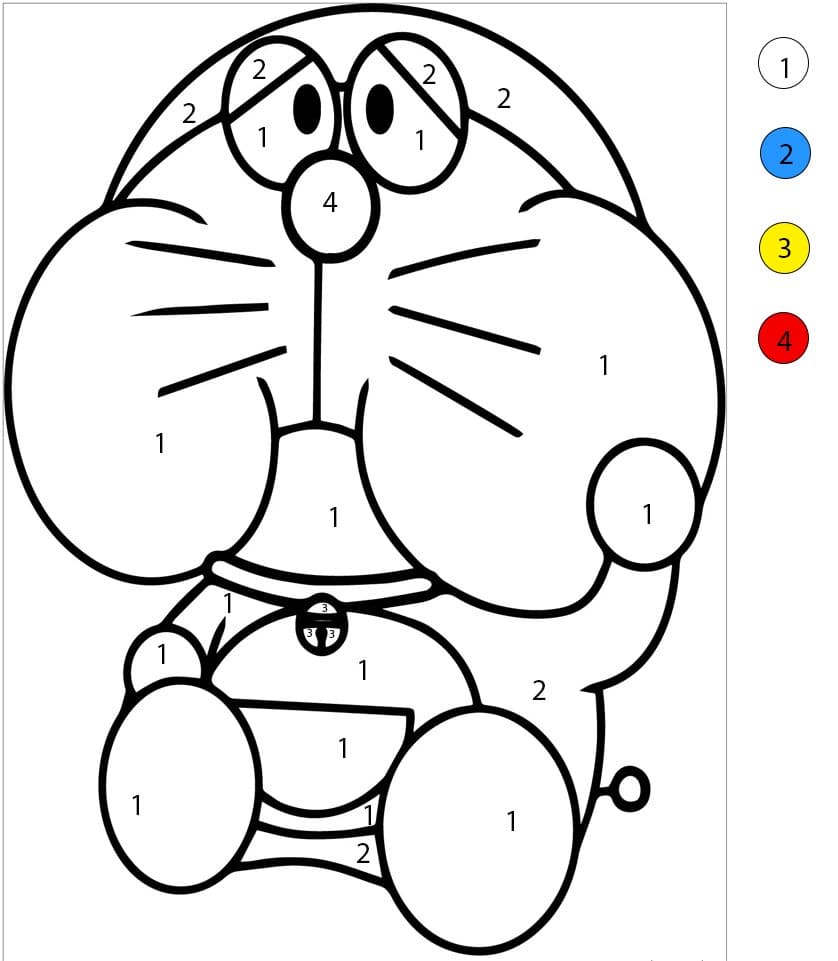 Doraemon mignon Coloriage Magique