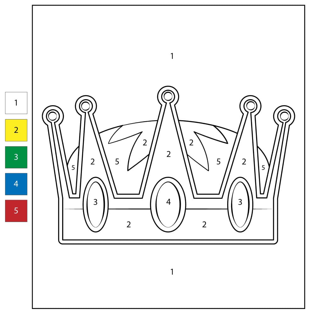 Élégante couronne Coloriage Magique