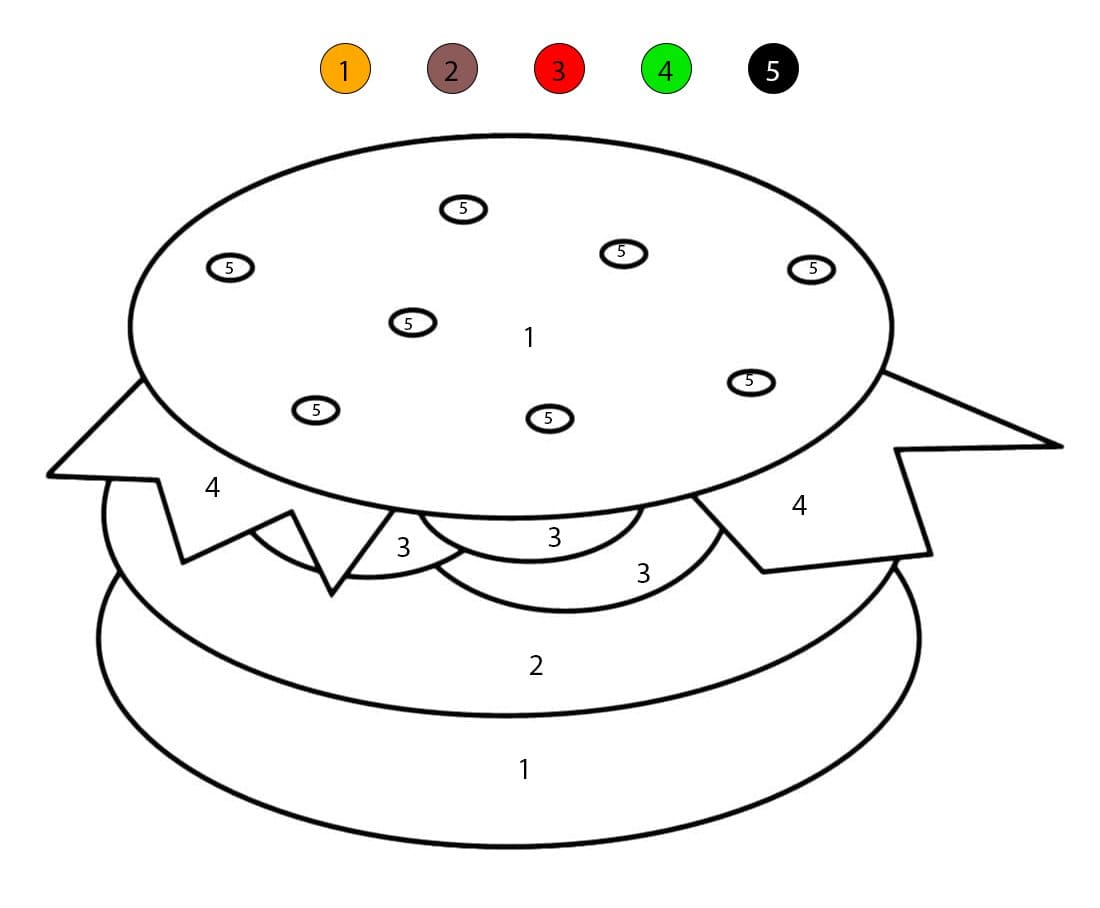 Facile Hamburger Coloriage Magique