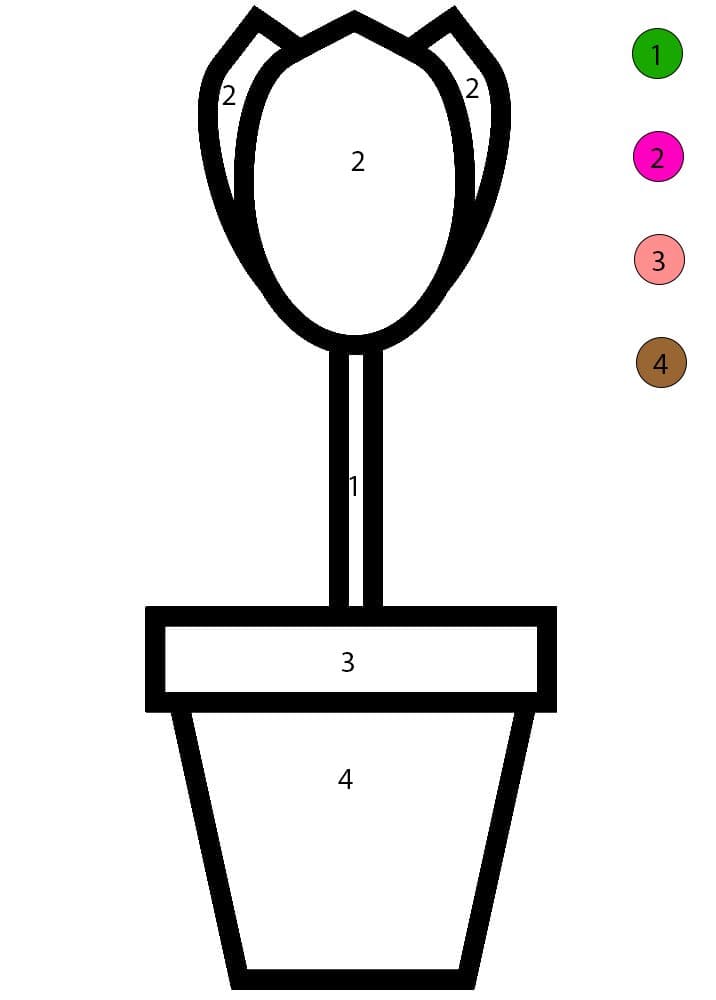 Facile pot de fleurs facile pour enfants Coloriage Magique