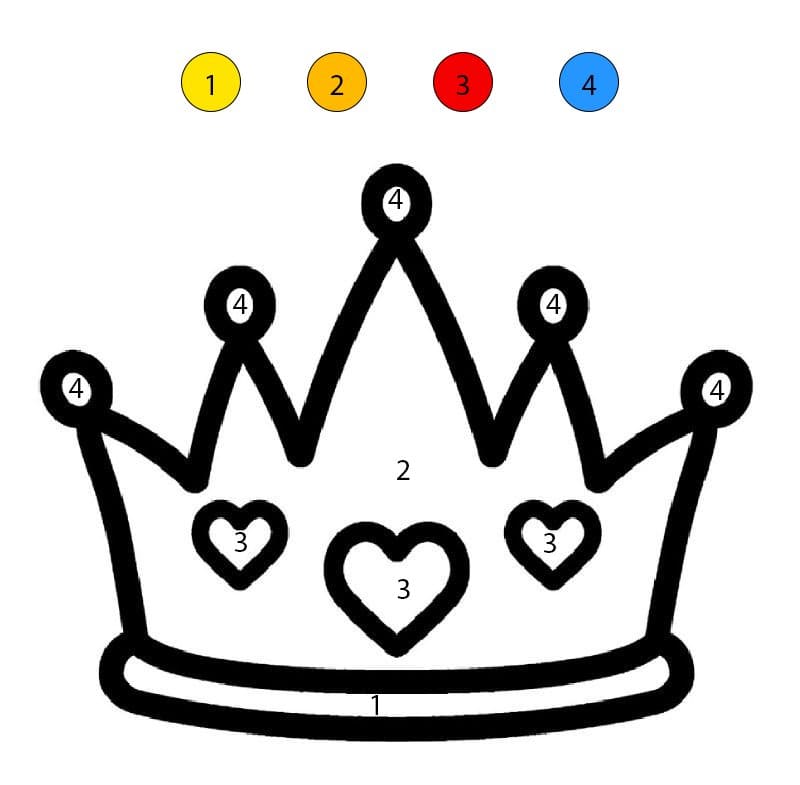 Jolie couronne Coloriage Magique
