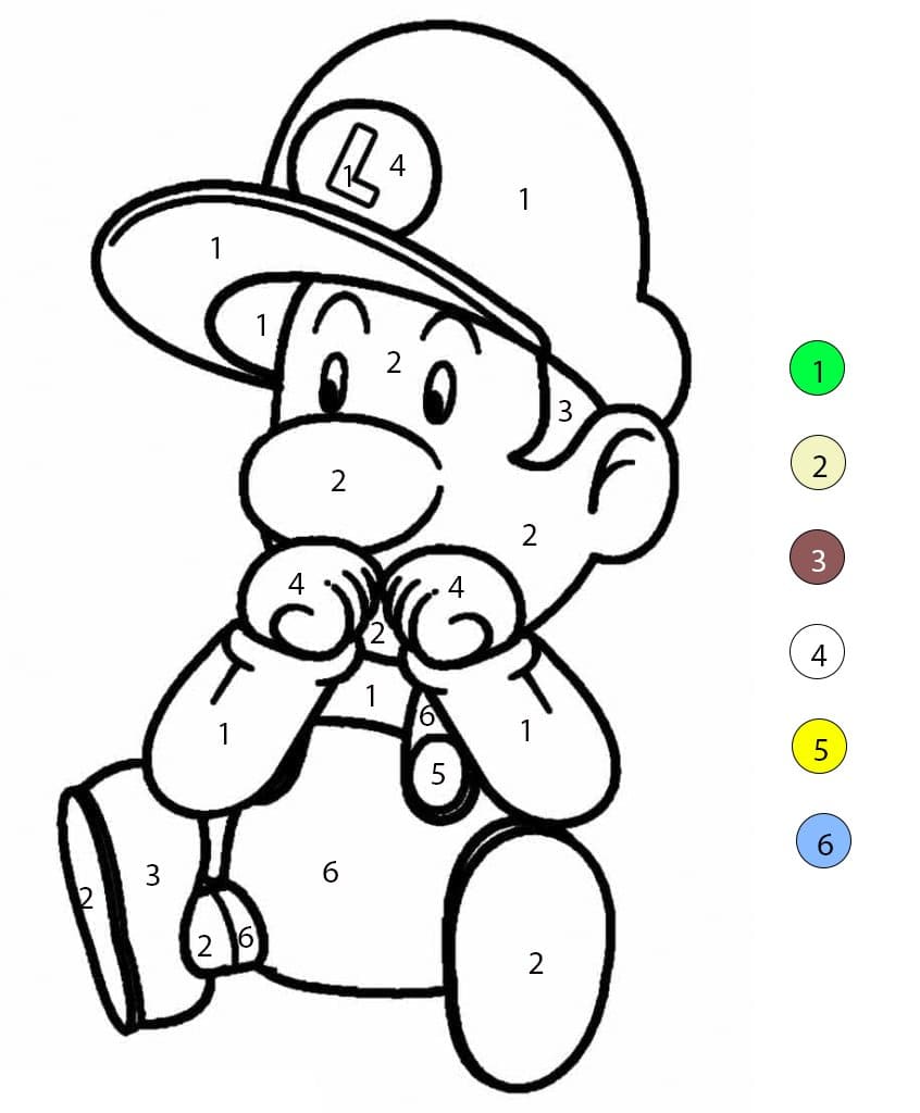 Luigi Adorable Coloriage Magique