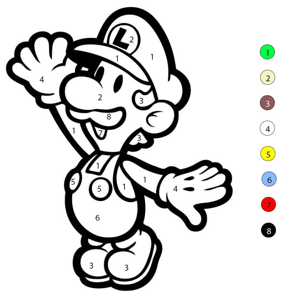 Luigi Amical Coloriage Magique