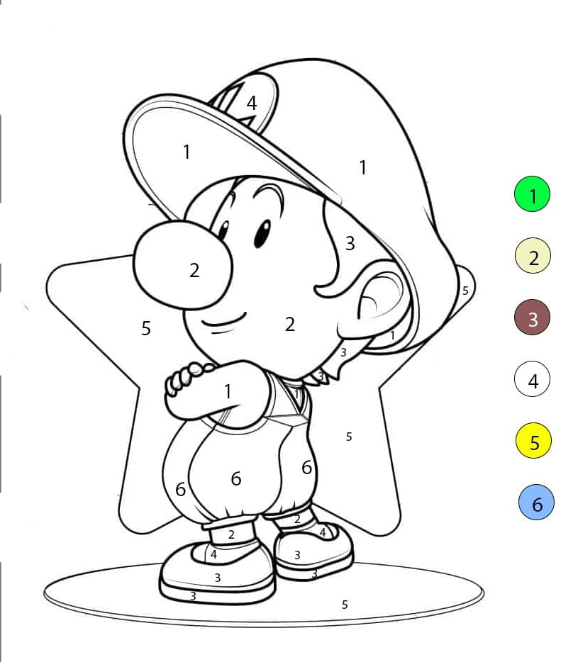 Luigi Chibi Coloriage Magique