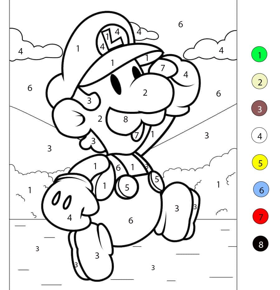 Luigi Mignon Coloriage Magique