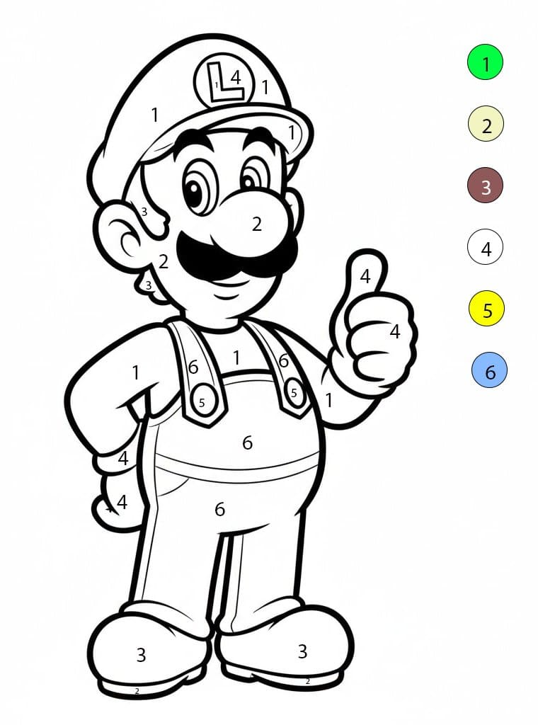 Luigi pour enfants Coloriage Magique