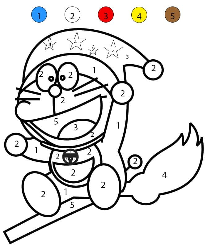 Magicien Doraemon Coloriage Magique