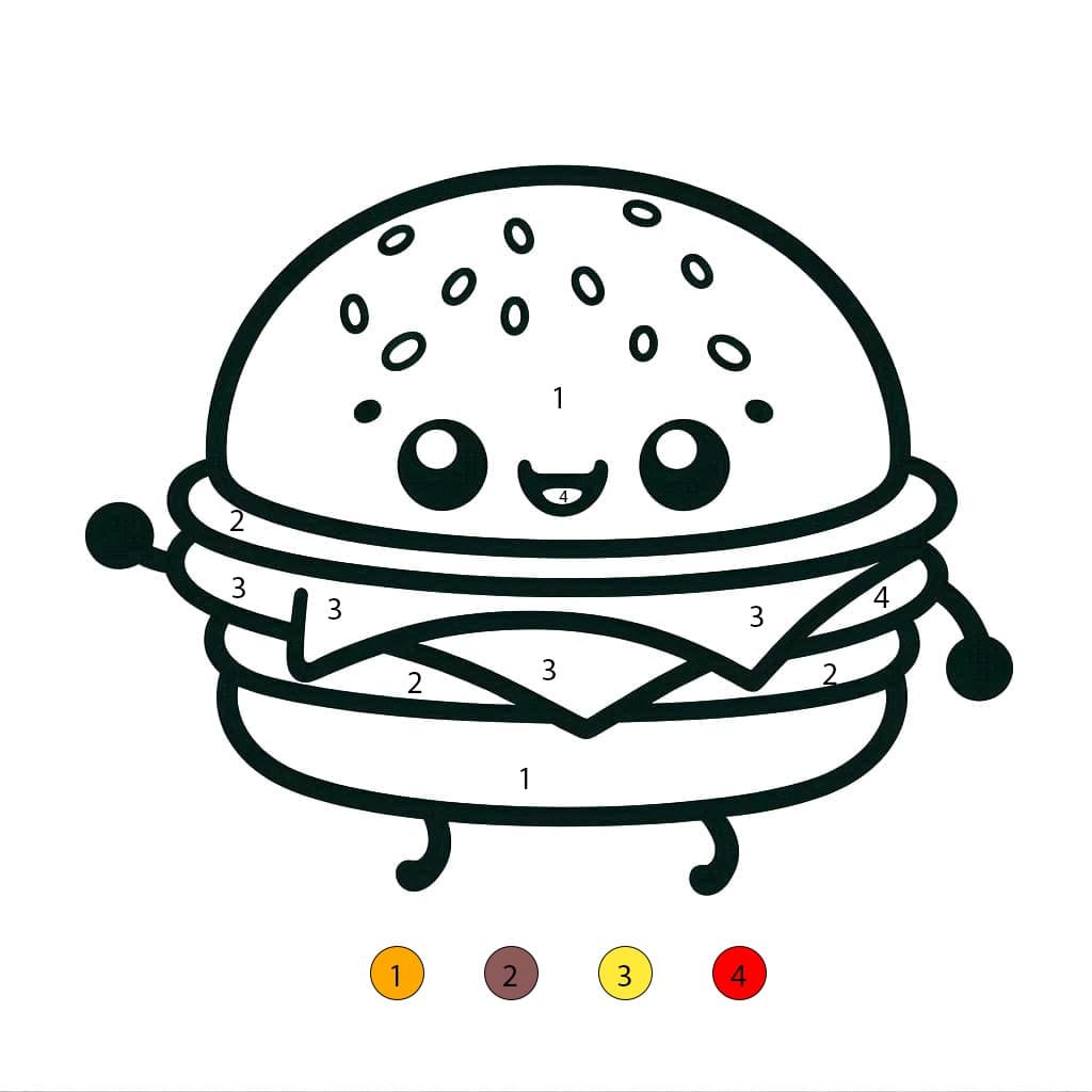 Coloriage Magique Hamburger