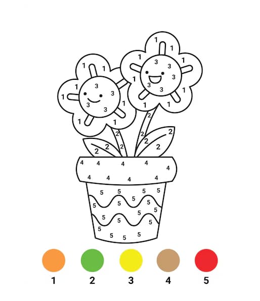 Pot de fleurs  Color By Number