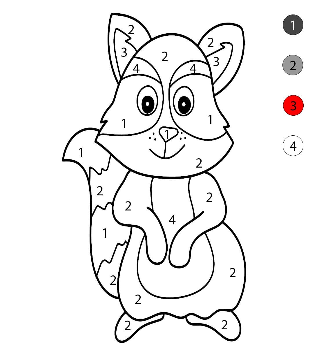 Raton laveur pour enfants Coloriage Magique