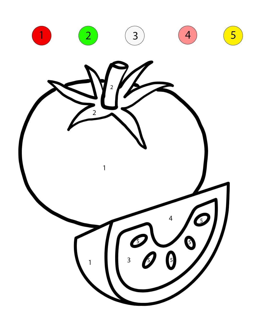 Tomate basique Coloriage Magique