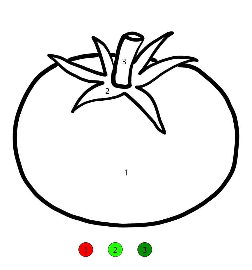 Tomate classique Coloriage Magique