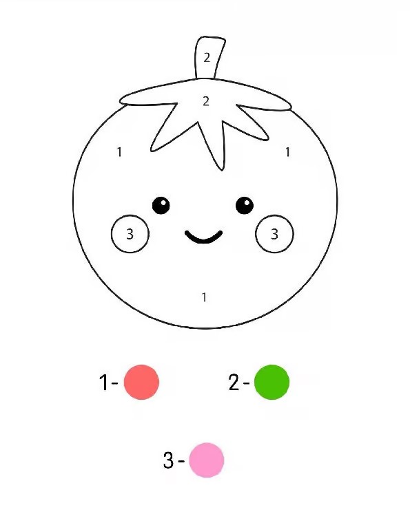 Tomate jolie Coloriage Magique