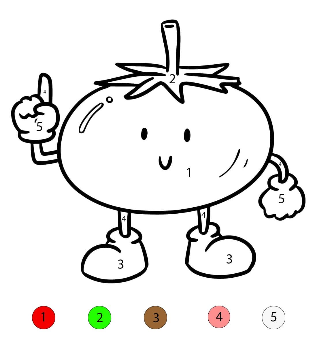 Tomate mignonne Coloriage Magique