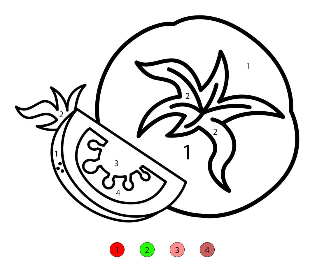 Tomate pour enfants Coloriage Magique