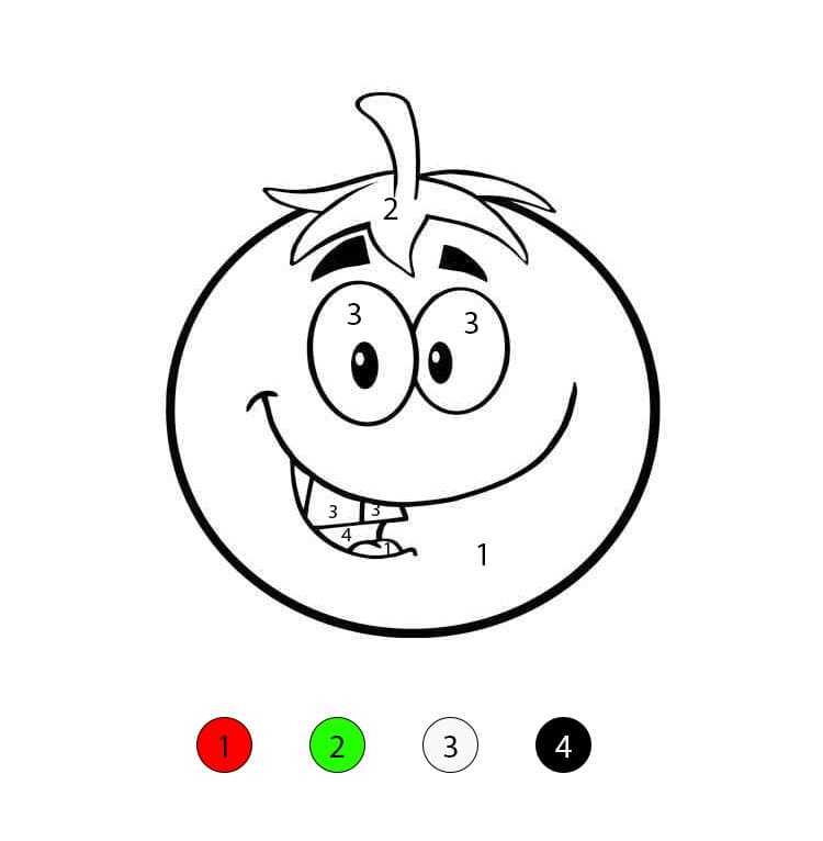 Tomate rigolote Coloriage Magique