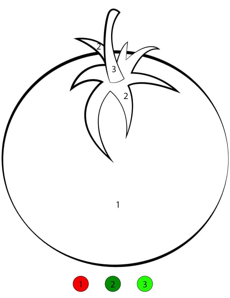 Tomate ronde Coloriage Magique