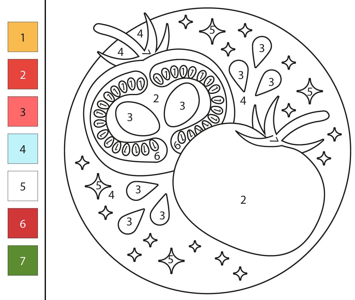 Tomates incroyables Coloriage Magique
