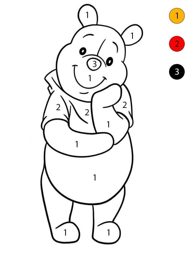 Adorable Winnie l'Ourson Coloriage Magique