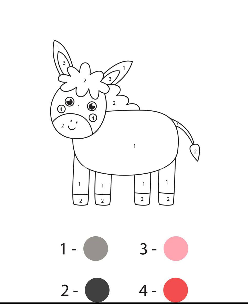 Adorable âne Coloriage Magique